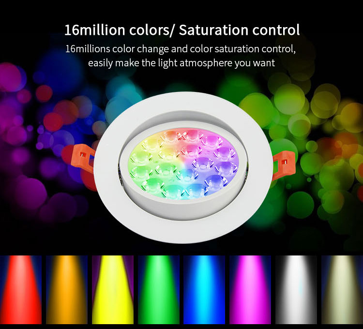 9W RGB+CCT LED Ceiling Spotlight - Click Image to Close